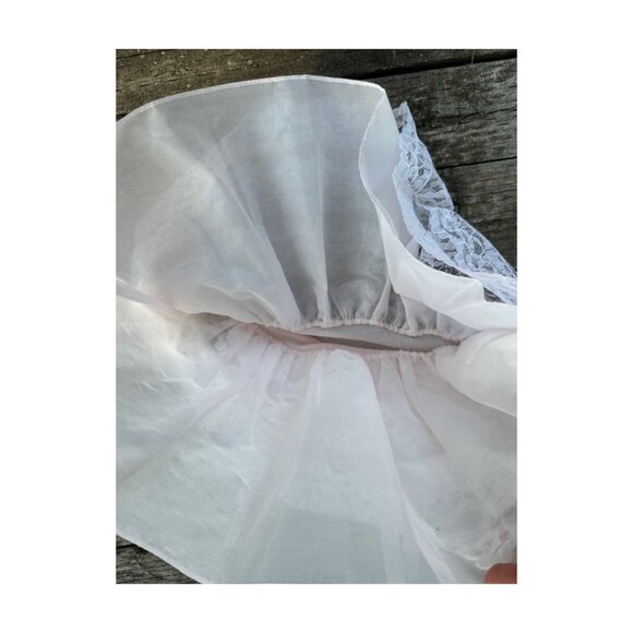 True Vintage 50s Toddler Slip Dress Pink White Ruffles Lace Tulle Sz 2 - Picture 4 of 5